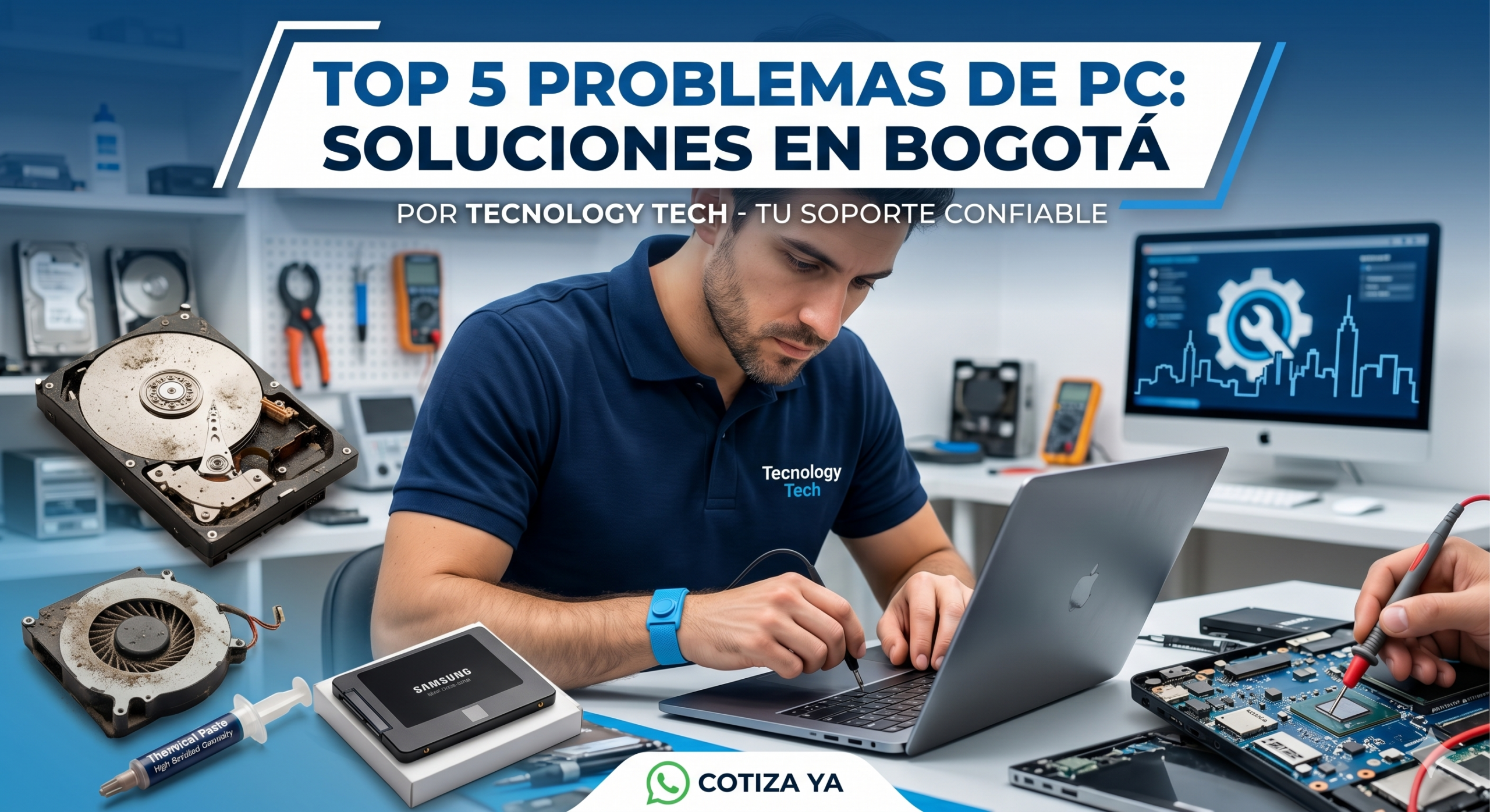 Los 5 problemas de PC mas comunes que resolvemos en bogotá