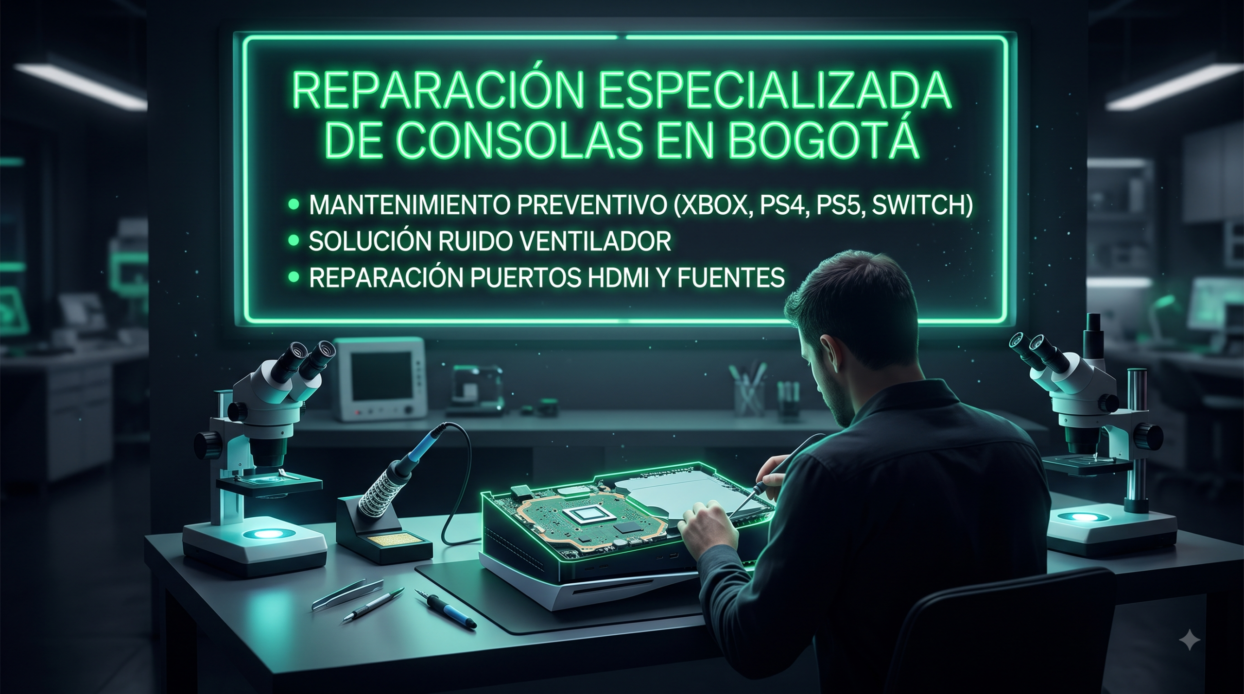 Servicio técnico de consolas y computadores en Bogotá.